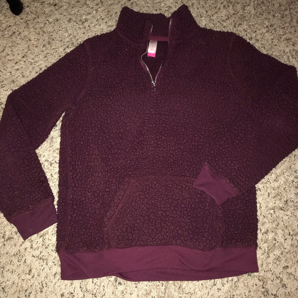 Sherpa-like quarter zip